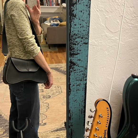 Elleme Black Space Bag Crossbody / Shoulder Carry Contrast Stitching - Picture 10 of 10